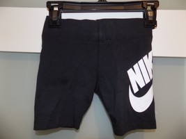 Nike Black Jersey Logo Graphic Bike Shorts Size 6 Girl&#39;s NEW 36G603-023 - $18.00