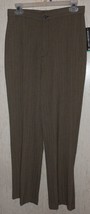 Nwt Womens Briggs New York Petite Brown Pinstripe Pants / Slacks Size 8P - £18.27 GBP