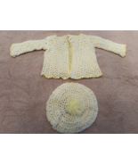 Hand-Crocheted Cream/Yellow Infant Sweater With Tam - $10.00