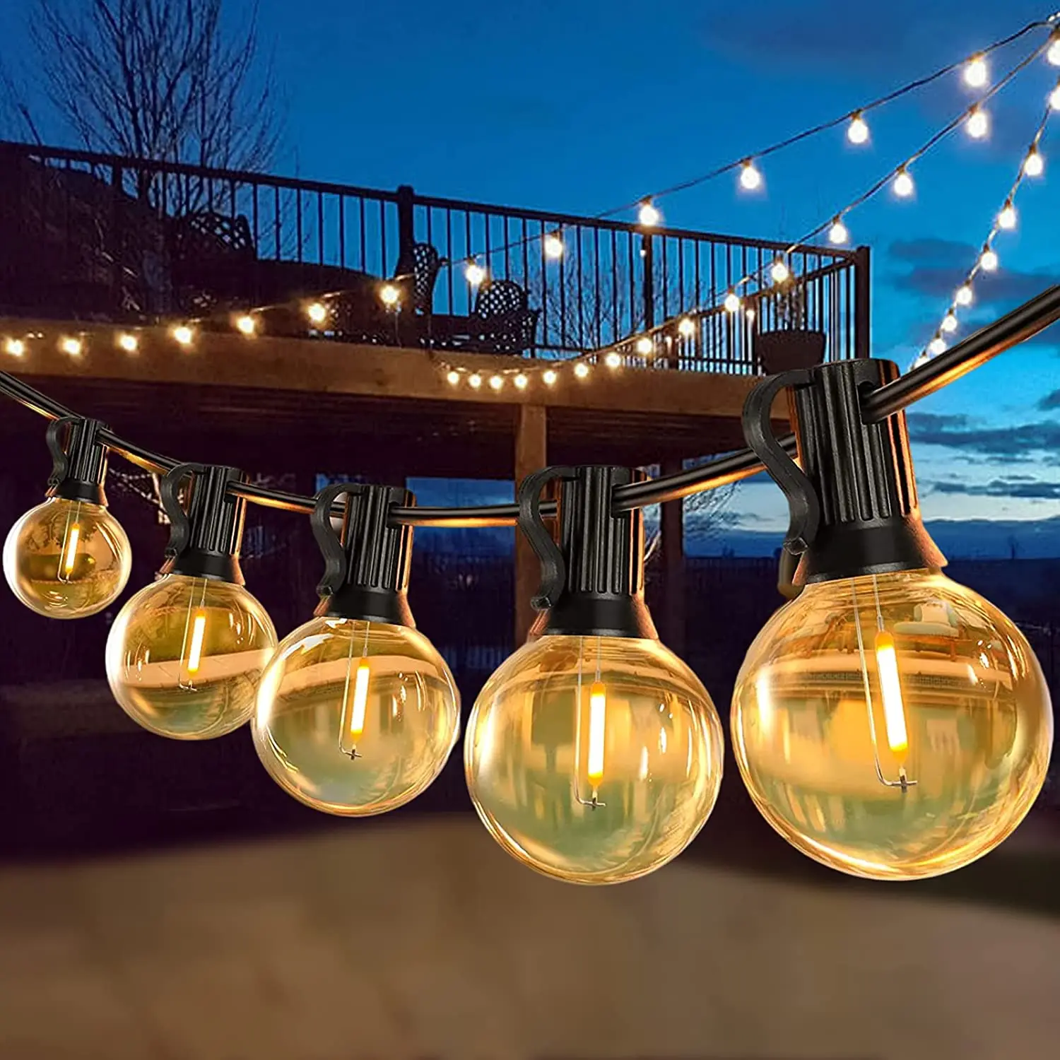 Solar String Lights Bulbs Outdoor Waterproof 25LED with Remote Christmas Solar F - £120.28 GBP