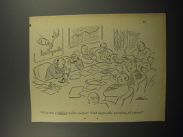 1955 Cartoon by Alain (Daniel Brustlein) - Why not a million-dollar jackpot?  - £14.67 GBP