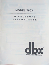 dbx Model 760X Microphone Preamplifier Module Original Owner&#39;s Manual Bo... - £19.41 GBP