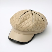 2021 New Pu Cap In Autumn And Winter British Retro Trend Beret Japanese Fashion  - £151.87 GBP