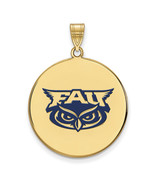 SS w/GP Florida Atlantic XL Enamel Disc Pendant - $140.87 CAD