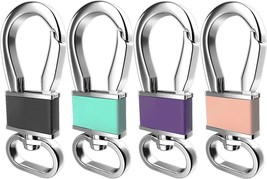 Key chain key ring holder set metal carabiner 4 pack purple black teal gift - $8.00