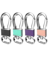 Key chain key ring holder set metal carabiner 4 pack purple black teal gift - £6.39 GBP