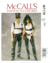 McCalls 7176 Chaps Harness Steampunk Misses Mens Pouch Top Hat pattern UNCUT FF - £18.13 GBP