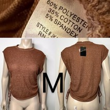 Rust Brown Washed Thermal Knit Blouse~Size M - £14.62 GBP