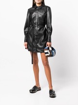 Staud lynn belted-waist shirt-dress in Black - size XS - £163.41 GBP