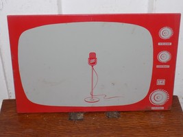 Vintage Lido Microphone TV Metal Over Cardboard Sign - $54.45