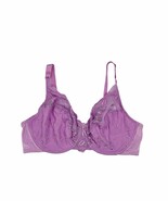 Vintage Wacoal 85012 Orchid Purple Leaf Embroidered Underwire Bra 38D - $41.66 CAD