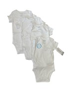 Carters Unisex Baby Short Sleeve Cotton Bodysuits 4 Pack White Sz 3 Month New - $7.89