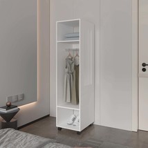 White 3-Shelf Wardrobe with Mirror - £336.25 GBP