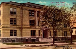 Schenectady New York High School Street View 1911 Antique Postcard BK50 - £5.14 GBP