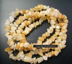 34&quot; Yellow Aventurine natural stone chip beads small to medium size baroque BS03 - £3.11 GBP