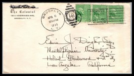 1939 -US Ad Cover - The Colonial, Brooklyn, NY - H1 - £2.21 GBP