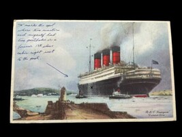 RMS Berengaria Cunard Line 1934 Post Card Marked Paris - $8.00