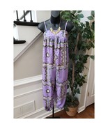 Toxik3 Jumpsuit Womens Small Purple Paisley Sleeveless Pockets Adjustabl... - $518.19 MXN