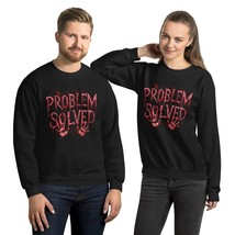 Bloody Problem Solved Halloween Scary Horror Print Effect Unisex Sweatshirt Blac - $33.65+