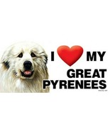 I (Heart) Love my Great Pyrenees Cute Car Fridge Dog Magnet 4x8 USA Wate... - £5.31 GBP