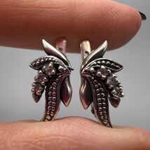 Vintage Sterling Silver Stud Earrings, 925 Marked Cut Silver Jewelry, El... - $108.00