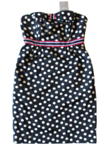 NWT Anthropologie Maeve Polka-Peppered Dot Bow Detail Strapless Dress 6 - £34.62 GBP