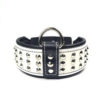 Shwaan Genuine Leather Studded Dog Collar For Large Pit Bull Dog Lot of ... - $173.25