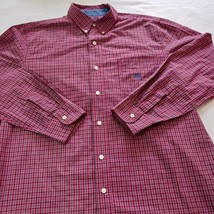 Chaps Easy Care Button-Down Collar Men's Plaid Long Sleeve Red Shirt Size Large image 8