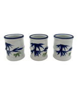 Vintage Lot 3 Japanese Tea Sake Cup Blue Tree Branches White Porcelain 2... - $12.00