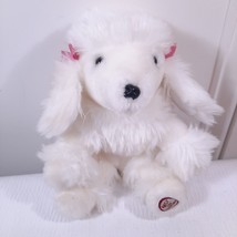 Best In Show Poodle Plush Puppy Dog white pink bows fluffy stuffed anima... - $20.00