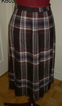 k603 Highland Queen Tartan Plaid Pleated Skirt Size 10 Size S Waist 26 inch - £22.88 GBP