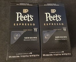 2 Peet's Espresso Capsules Dark Roast Intensity 11 10 Ct (SEE PICS) (N06) - $19.80
