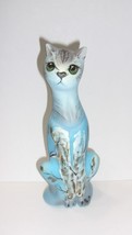 Viking Fenton Glass Blue Nuthatch Bird Epic Sitting Cat Figurine Ltd Ed #28/45 - £189.93 GBP