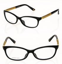 GUCCI 3708 Black Gold Plated Filigree Eyeglasses 53mm GG3708FO Optical F... - £252.44 GBP