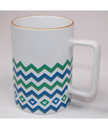 Disney Parks Exclusive Coffee Mug With Turqouise Chevron Blue Mickey Mou... - £9.20 GBP