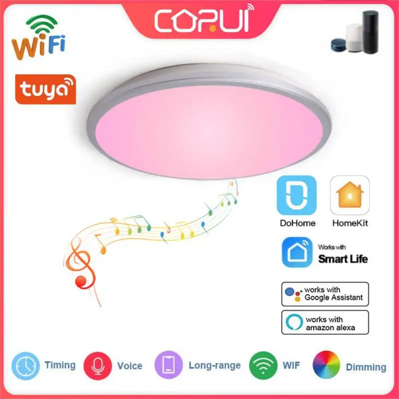 CORUI Tuya Ceiling Lamp Wifi Bluetooth 2.4G Remote Control Electrodeless Dimming - £204.14 GBP