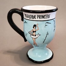 Pedestal Novelty Mug Poolside Princess Aqua Girl Duck Pool Toy Andree Tr... - £7.91 GBP