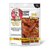 Savory Prime Beggar Bone 3in1 Wings Dog Treat Chicken, Vegetable &amp; Pork, 1ea/10 - £13.41 GBP