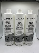 (3) Clairol Professional SOY 4 PLEX Pure White 40 Volume Developer 16 oz - £23.94 GBP