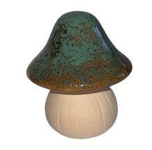 Teal Brown Marbled Porcelain Mini Mushroom Figurine Decor (SHIPS IN 24 HRS) - $18.69