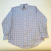 Neiman Marcus Button Down Shirt Mens 16 34-35 White Pink Purple Checkere... - $9.49