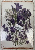 Retro Purple Lavender Flower Art Painting tin sign metal poster wall 12x8in - $14.54