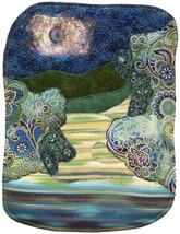 Dark Moon: Quilted Art Wall Hanging - $430.00