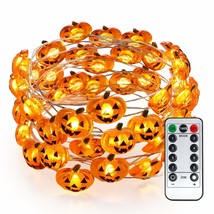 Pumpkin Halloween String Lights, 40 Led 13.12Ft 8 Modes Battery Powered Fairy Li - £19.17 GBP
