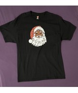 Santa Claus Christmas Black Santa African American T-Shirt Hanes Size Large - £12.50 GBP