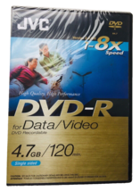 JVC Recordable New/Sealed DVD+R(2 HOURS) 1-8X Data/Video Single Sided VTD - £6.92 GBP