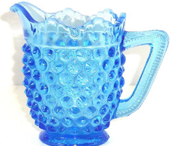 Fenton Blue Hobnail Cream Pitcher Art Glass Colbalt Creamer Vintage  - £19.63 GBP
