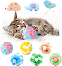 Cat Balls &amp; Catnip Toys Set - Cartoon Fuzzy Balls, Soft &amp; Lightweight - Kittens - $22.60