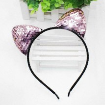 Bling Sparkle Cat Ear Sequin Mermaid Headband Hairband Halloween Party -... - £3.14 GBP