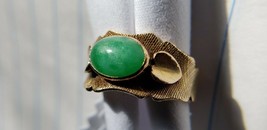 Vintage Jade 14K+ ladies ring Solid Gold Natural stone LOOK - $6,327.53 MXN
